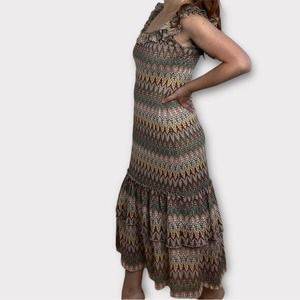 Sundance Southwestern Ruffle Sleeve Two Tiered Maxi Dress Donating 3/20